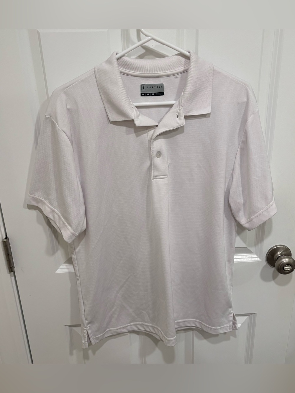 PGA Tour White Golf Polo Shirt Mens U.S. Medium